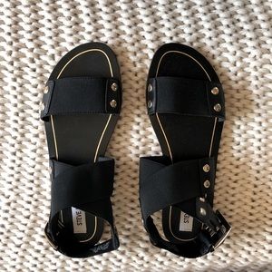 Steve Madden Black Wrap Around Sandal